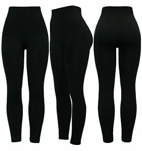 Ladies Black Firm Control LEGGINGS Shaping Slimming High Waist Tummy Tucker - Picture 1 of 3