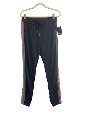 NWT PJ Salvage Medium Black Slate Olive Pink Stripe Lounge Jogger Pants #PQ32/54 - Image 1 of 4