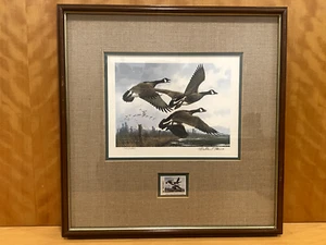 1984 Oregon Waterfowl Duck Stamp & Print Signed Michael Sieves Framed - Picture 1 of 11