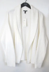 Eileen Fisher Petite PL Soft White Chenille Cardigan Plush Cotton NWT $298 - Picture 1 of 7