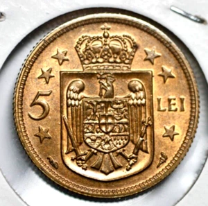 1930 Romania 5 Lei (Paris Mint) Uncirculated Coin! - Picture 1 of 4