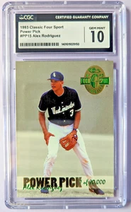 Alex Rodriguez 1993 Classic 4 Sport Power Pick Rookie RC #PP15 CGC 10 POP 2 - Picture 1 of 2