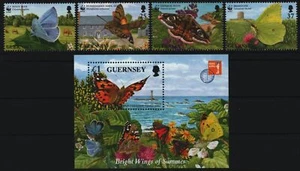 Guernsey 1997 - Mi-Nr. 729-732 & Bloque 18 ** - MNH - Mariposas - Imagen 1 de 1