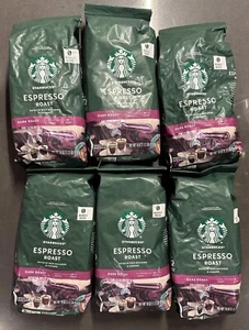 (12) Large Starbucks Espresso Roast Dark Whole Bean Coffee 18oz - 12 Bags -216oz - Picture 1 of 5