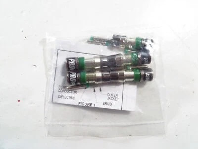 5 pcs Pack Pro Connect PC6RCAU RCA Coaxial Connector for RG6/RG6 Quad, NEW - Image 1 of 3