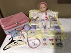 American Girl Blonde Hair Blue Eyes Bitty Baby Doll with Suitcase & Accessories