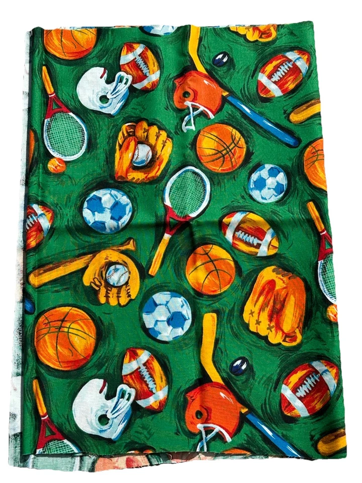 Sports MOTION Quilting Fabric Football/Soccer/Basketball/Hockey etc 15"x45" - Image 1 of 1