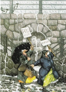 Postkarte: Löök -Frauen demonstrieren im Regen / Nr. 30 - Picture 1 of 1