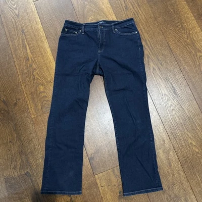 Chaps Jeans Womens 12P Dark Blue Denim Straight Leg Pockets Stretch 34x28.5 - Image 1 of 4