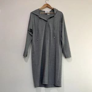 Max Mara Dress Grey Longsleeve With Hood Made in Italy Womens Size 8 - Picture 1 of 6