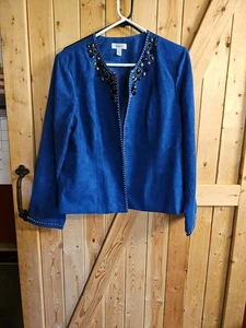 Elegante Übergangsjacke Damen blau mit Schmuckverzierung Größe XL Dressbarn - Bild 1 von 13