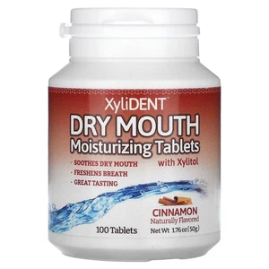 Dry Mouth Moisturizing Tablets with Xylitol , Cinnamon, 100 Tablet - Picture 1 of 2