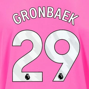 2024 2025 OFFIZIELLES SOUTHAMPTON GRONBAEK 29 WEISS 3. SPIELERGRÖSSE NAME SET - Bild 1 von 1