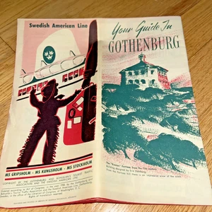 1959 Your Guide to GOTHENBURG - Swedish American Line - Map / Advertisements - Picture 1 of 15