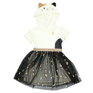 Squishmallows Cam The Cat Girls' Short Sleeve Hooded Tulle Skirt Dress (XS, 4) - Picture 1 of 3