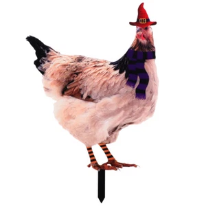 Stakes Chicken Yard Art Lawn Chicken Stake Decorate Halloween Lawn Garden - Picture 1 of 12
