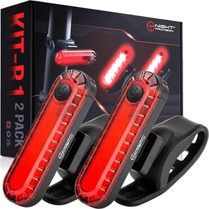 KIT-R1 LED Luz Trasera Bicicleta Paquete de 2 - 18 Horas Max USB-C Recargable Trasera Ciclismo - Imagen 1 de 12