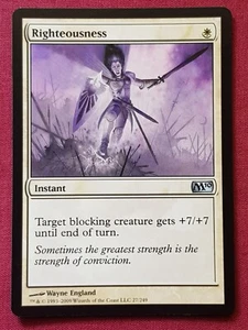 Magic The Gathering 2010 CORE SET M10 RIGHTEOUSNESS white card MTG - Picture 1 of 2
