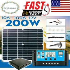 200W Solar Panel Kit 100A 12V battery Charger with Controller Caravan Boat RV