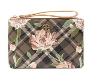 Giani Bernini Holiday Plaid Floral Wristlet Green Plaid 3376 - Bild 1 von 4