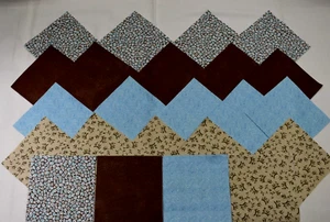 SOFT BLUE & BROWN FLORALS CHARM PACK 5 Inch Quilt Squares - Picture 1 of 1