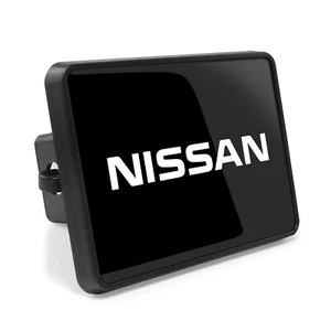 Nissan UV Graphic Black Metal Face-Plate on ABS Plastic 2 inch Tow Hitch Cover - Picture 1 of 7