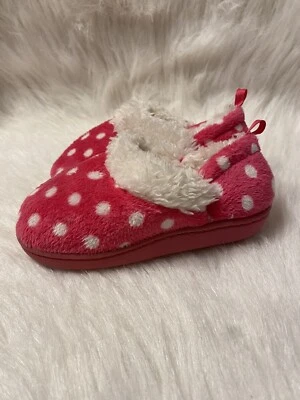 Zapatillas para niños pequeños niñas talla pequeña 5-6 rosa blanco forradas a lunares zapatos sin cordones Foto 1 de 4