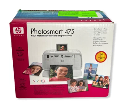 HP Photosmart 475 GoGo Photo Printer 1.5 GB Memory 5x7” 4x6” Photos NEW! - Image 1 of 4