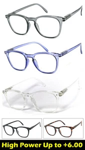 1 or 3 Pairs Retro Square Frame Keyhole Reading Glasses High Power Up to +6.00 - Picture 1 of 19
