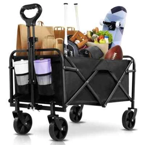Collapsible Wagon Cart Foldable, Portable Heavy Duty Collapsible Beach 450lbs - Picture 1 of 7