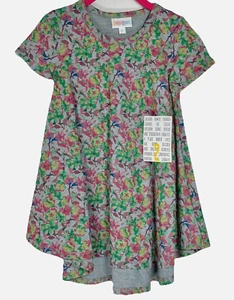 Girls Swing Dress sz 2T-4 Gray Floral Comfort Colorful Stretch Summer NWT - Picture 1 of 11