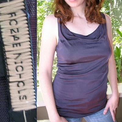 Блузка Rozae Nichols топ баклажан жидкая драпировка шелковистая вискоза собранная в рюш S M - Изображение 1 из 4