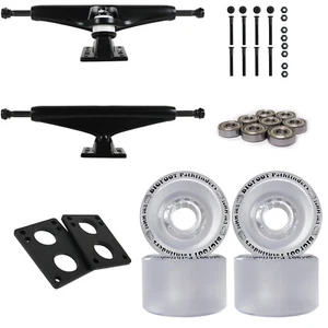 Core 6.0 Black Longboard Trucks Wheels Package Bigfoot 70mm Pathfinders Clear - Picture 1 of 5