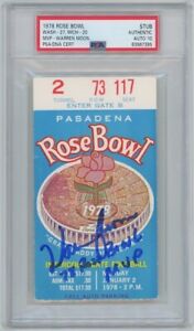 Warren Moon Signed 1978 Rose Bowl Ticket Stub "78 Rose Bowl MVP" PSA GEM 10 AUTO