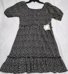 Chelsea Violet Girls Short Dress Floral Print Short Sleeve Smocked Tiered Bottom - Picture 1 of 7