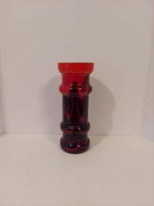 Handmade Red And Black Marbled Glass Vase Vetreria Barbieri Empoli Florence... - Picture 1 of 10