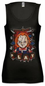 Play Damen Tank Top Chucky Child's Puppet Halloween Horror Play Bloody Blood - Picture 1 of 1