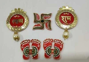 Shubh Labh, Lakshmi Pagla, Indian Swastika - Diwali, Pooja Room, Return Gifts, H - Picture 1 of 8