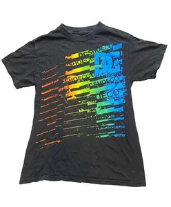 DC Shoes Shirt Womens Small Black Colorful Logo Streetwear Skateboard Grunge - Picture 1 of 7
