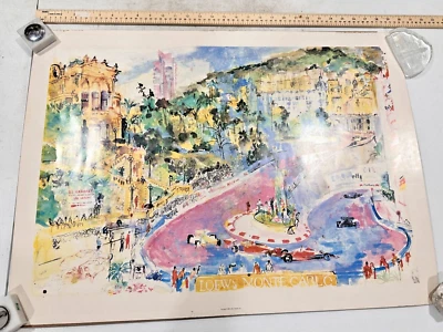 Leroy Neiman 34th Loews Monte Carlo Grand Prix Race Print 1983 29 3/4" x 22" Foto 1 de 4