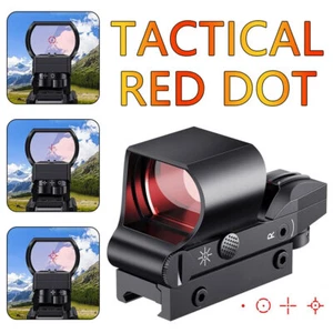 Rail Tactical Red Dot Sight 20mm Holographic Reflex Scope Mount HuntingRifle - Picture 1 of 11
