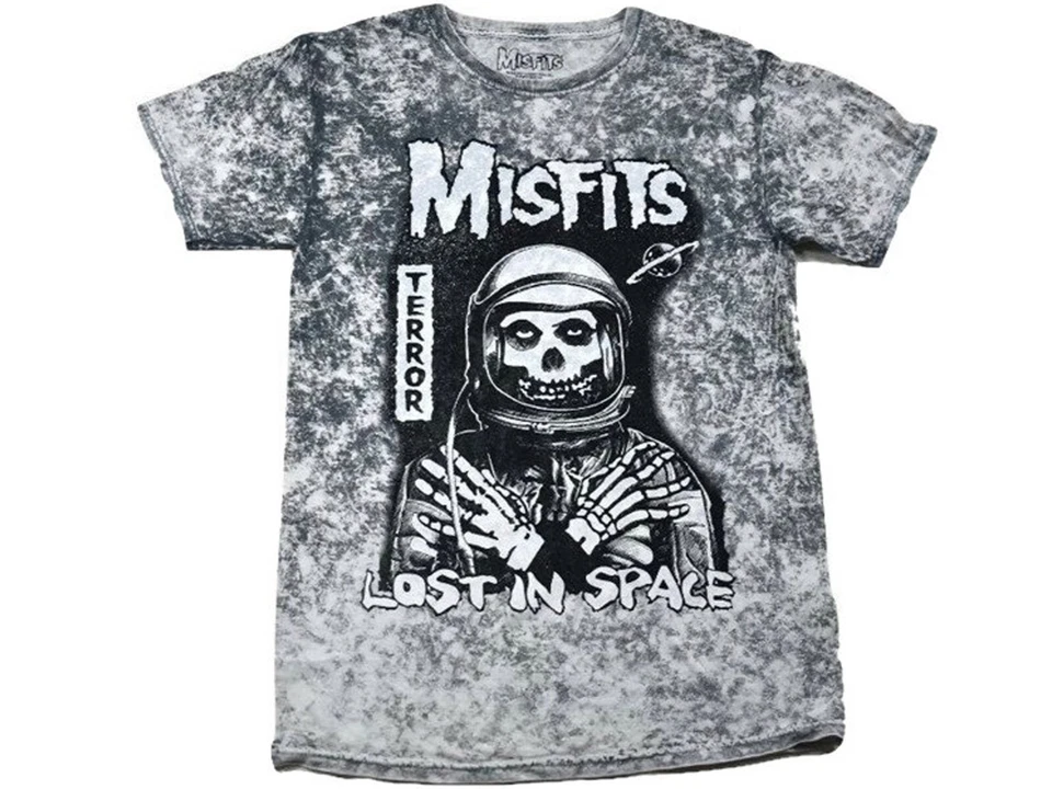 Camiseta Misfits Para Hombre Terror Perdido en el Espacio Lavado a Piedra Adulto Banda Demonio Calavera Nueva con Etiquetas Foto 1 de 1