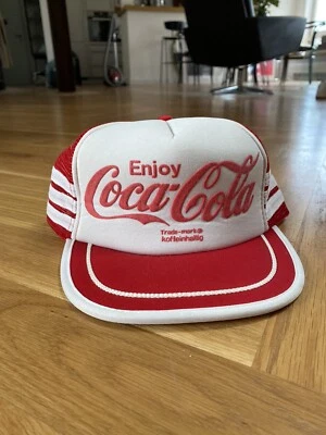 Vintage Coca Cola Three Stripes 3 Trucker Hat Mesh Very Rar Old School Cap - Bild 1 von 4