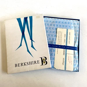 Vintage Berkshire Stretch Nylon Stockings 3 Pair Fantasy Black True 10.5 Box USA - Picture 1 of 6
