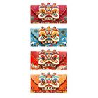 4Pcs Chinese Lunar Year Red Envelopes Hong Bao Red Packets Lucky Money for
