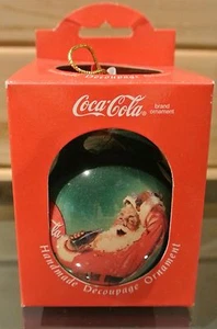 Coca-Cola Hand Made Decoupage Ornament D - Picture 1 of 2