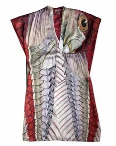 Yosef Perez Silky Fish Scale Print Mini Dress - Size XS/S EU 34/36 - Picture 1 of 11