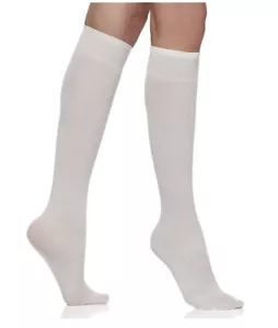 🧦 2 Pair IVORY Knee High Panty Hose REGULAR SIZE Machine Wash Polyester Spandex - Picture 1 of 4