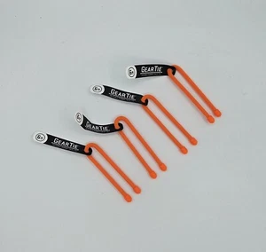 Nite Ize 4-Pack Gear Tie Reusable Rubber Twist Tie, 6" - Bright Orange - Picture 1 of 1