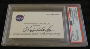 Christopher Kraft NASA Flight Dir signed autographed psa slabbed business card - Picture 1 of 2